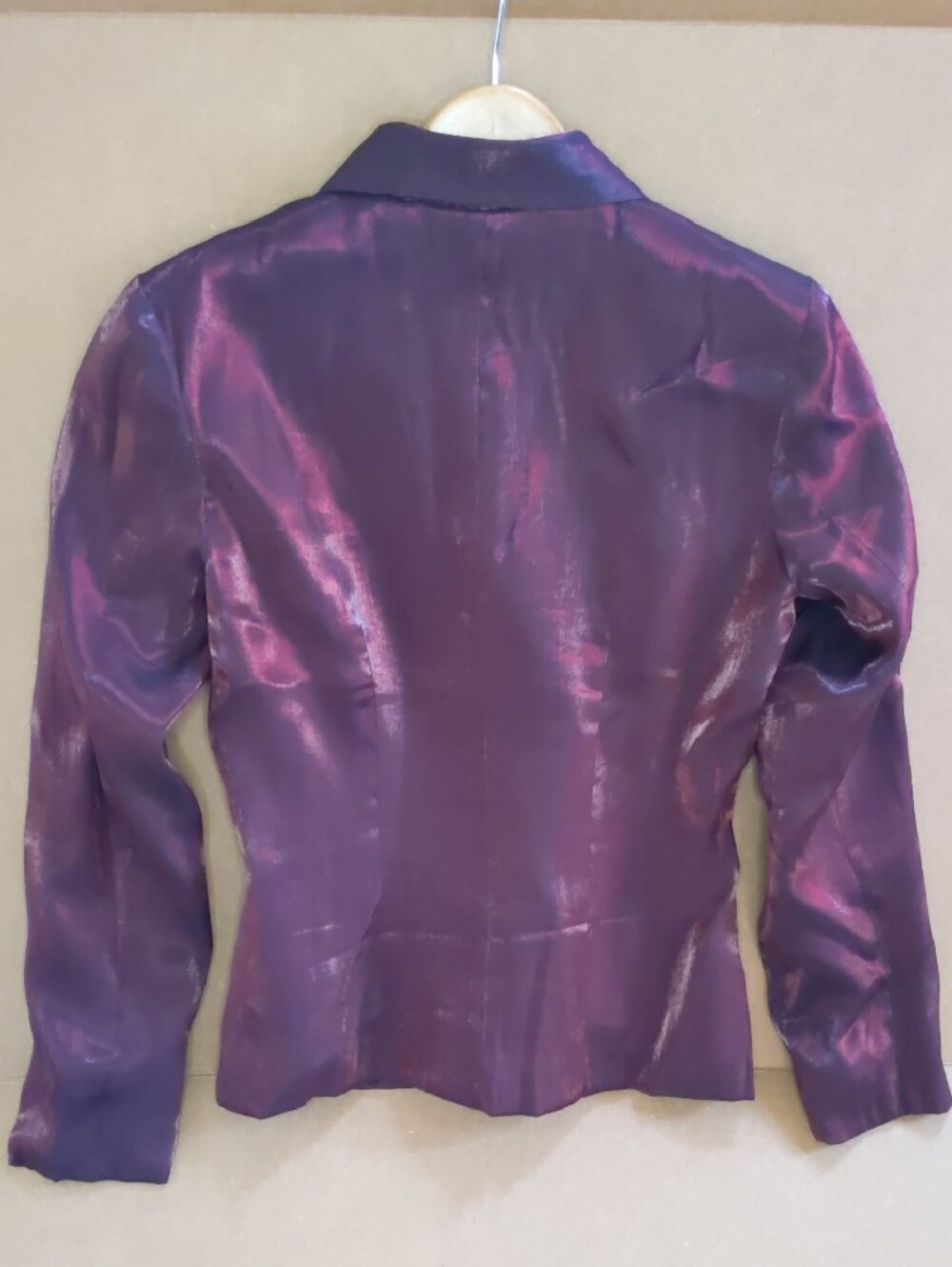 Casual Corner Women's Shiny Plum Button Jacket - Picture 2 of 7